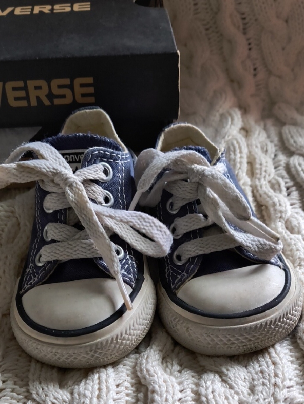 Converse Kids Navy & White Low-Top Canvas Sneakers